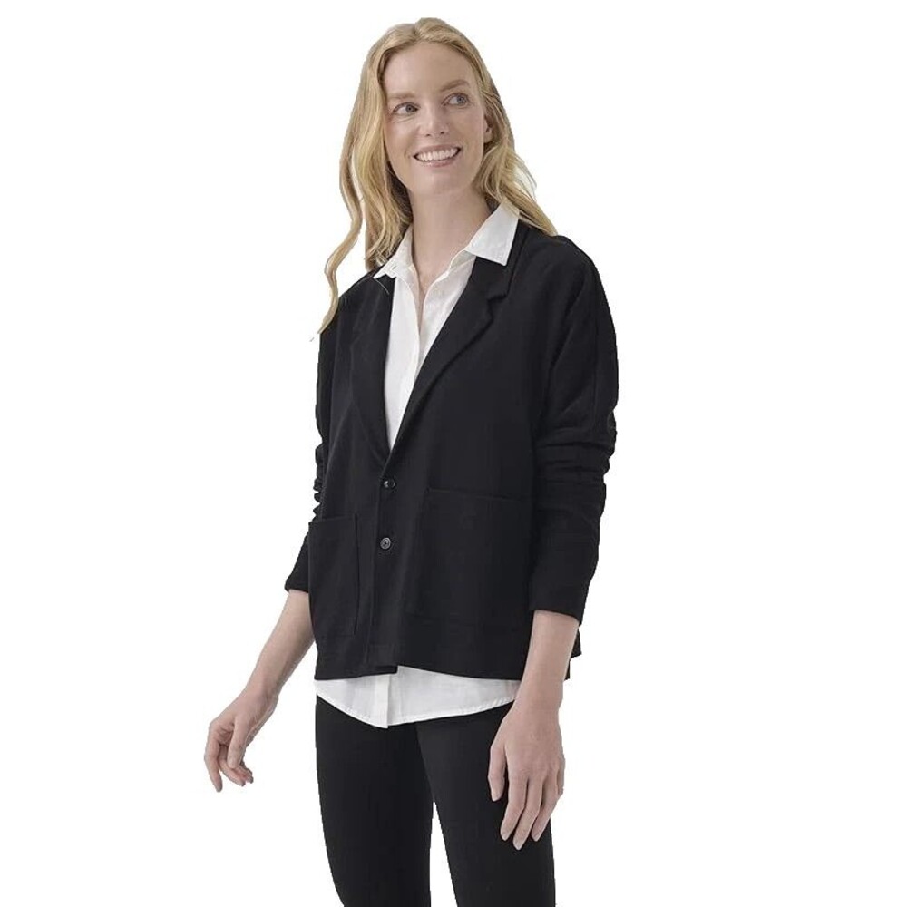 Pact Organic Cotton Women's Relaxed Blazer Black Size
